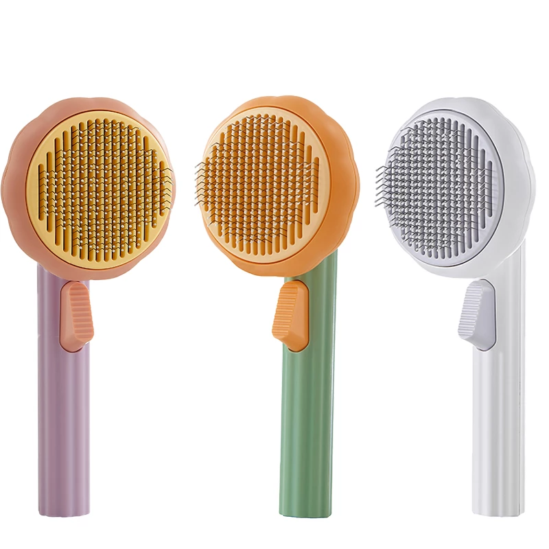 Self-Cleaning Pet Grooming Brush - Hair Removal Comb for Cats and Dogs